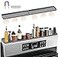 BFONS 30 Magnetic Stove Top Shelf Spice Rack Storage Silicone Top Heat Material Stove Rack Shelf Flexible Seasoning Organizer Kitchen Shelves Gadgets with 2 Functional Prtitions for Kitchen Grey