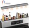 BFONS 30 Magnetic Stove Top Shelf Spice Rack Storage Silicone Top Heat Material Stove Rack Shelf Flexible Seasoning Organizer Kitchen Shelves Gadgets with 2 Functional Prtitions for Kitchen Grey