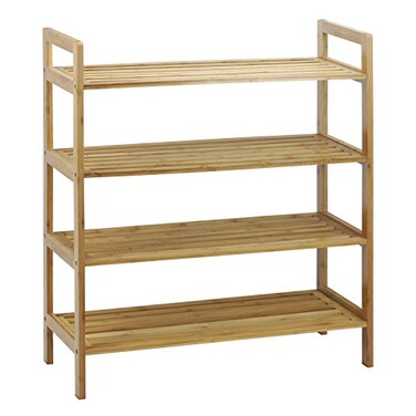Oceanstar 4Tier Bamboo Natural Shoe Rack Medium