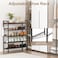 Refrze Shoe Rack for Front Door Entrance 4 Tier HeightAdjustable Metal Shoe Rack Sturdy Wooden Top and Tiltable Steel Frame Heavy Duty Shoe Organizer for BathroomBedroomKitchenInclude Hook