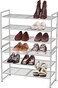Simple Houseware 3Tier Stackable Shoes Rack Storage Shelf Silver