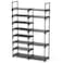 ROJASOP Shoe Rack Organizer 8Tier Metal Shoe Rack for Closet Entryway Garage 2632 Pairs Tall Shoe Boot Storage Shelf with 15 Hooks Stackable Large Shoe Stand