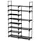 ROJASOP Shoe Rack Organizer 8Tier Metal Shoe Rack for Closet Entryway Garage 2632 Pairs Tall Shoe Boot Storage Shelf with 15 Hooks Stackable Large Shoe Stand