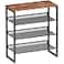 CHEMPFR Industrial Shoe Rack Sturdy Steel Entryway Shoe Organizer with Spacious Top Strong Mesh Shoe Storage Shelves Adjustable Shoe Stand for Closet Organization 4Tier