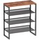 CHEMPFR Industrial Shoe Rack Sturdy Steel Entryway Shoe Organizer with Spacious Top Strong Mesh Shoe Storage Shelves Adjustable Shoe Stand for Closet Organization 4Tier