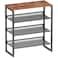 CHEMPFR Industrial Shoe Rack Sturdy Steel Entryway Shoe Organizer with Spacious Top Strong Mesh Shoe Storage Shelves Adjustable Shoe Stand for Closet Organization 4Tier
