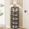 SHIISEWE Bamboo Shoe Rack for Small Spaces 6 Tier Tall Vertical Narrow Rack for Closet Stackable Shoe Holder Black Stand for Entryway Storage Shoe Organizer