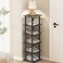 SHIISEWE Bamboo Shoe Rack for Small Spaces 6 Tier Tall Vertical Narrow Rack for Closet Stackable Shoe Holder Black Stand for Entryway Storage Shoe Organizer