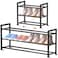 Bumusty 3Tier Expandable Shoe Rack for Closet 1833 Adjustable Shoe Rack for Small Space Small Shoe Organizer for Front Door Sturdy Metal Black