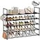 HOMICKER Metal Shoe Organizer5 Tiers Shoe Storage Shoe Rack with HooksFit 2025 PairsAdjustable Shoe Shelf for EntrywayHallwayBedroomMetal Bottom Support