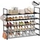 HOMICKER Metal Shoe Organizer5 Tiers Shoe Storage Shoe Rack with HooksFit 2025 PairsAdjustable Shoe Shelf for EntrywayHallwayBedroomMetal Bottom Support