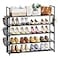 VILICK 5 Tier Shoe Rack with Hook and Side PocketShoe Organizer Space Saver Storage for 2025 Pair Shoe Storage Shelf Sturdy Free Standing Long Shoe Rack Organizer for ClosetEntrywaySmall Spaces