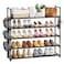 VILICK 5 Tier Shoe Rack with Hook and Side PocketShoe Organizer Space Saver Storage for 2025 Pair Shoe Storage Shelf Sturdy Free Standing Long Shoe Rack Organizer for ClosetEntrywaySmall Spaces