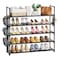 VILICK 5 Tier Shoe Rack with Hook and Side PocketShoe Organizer Space Saver Storage for 2025 Pair Shoe Storage Shelf Sturdy Free Standing Long Shoe Rack Organizer for ClosetEntrywaySmall Spaces