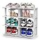 ZOINLIY Stackable Shoe Organizer for Closet Small Shoe Rack for Entryway Bedroom Dorm Rooms Free Standing Shoe Shelf Plastic Shoe Cubby for Small Space Grey Space Saver Shoe Holder