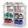 ZOINLIY Stackable Shoe Organizer for Closet Small Shoe Rack for Entryway Bedroom Dorm Rooms Free Standing Shoe Shelf Plastic Shoe Cubby for Small Space Grey Space Saver Shoe Holder