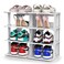 ZOINLIY Stackable Shoe Organizer for Closet Small Shoe Rack for Entryway Bedroom Dorm Rooms Free Standing Shoe Shelf Plastic Shoe Cubby for Small Space Grey Space Saver Shoe Holder
