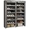 JIUYOTREE Double Row Shoe Rack Storage Organizer with Big Capacity7Tier Shoe CabinetShelfCloset with Nonwoven Fabric Cover for 28 Pairs of ShoesGrey
