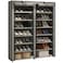 JIUYOTREE Double Row Shoe Rack Storage Organizer with Big Capacity7Tier Shoe CabinetShelfCloset with Nonwoven Fabric Cover for 28 Pairs of ShoesGrey