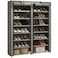JIUYOTREE Double Row Shoe Rack Storage Organizer with Big Capacity7Tier Shoe CabinetShelfCloset with Nonwoven Fabric Cover for 28 Pairs of ShoesGrey