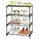 HITHIM 4Tier Small Shoe Racks Narrow Shoe Rack for 68 Pairs Shoe StorageKids Shoe Racks for Small PlaceLightweight Stackable Shoe Shelf Organizer for ClosetBlack
