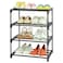 HITHIM 4Tier Small Shoe Racks Narrow Shoe Rack for 68 Pairs Shoe StorageKids Shoe Racks for Small PlaceLightweight Stackable Shoe Shelf Organizer for ClosetBlack