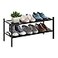 BMOSU 2Tier Bamboo Shoe Rack Premium Stackable Shoe Shelf Storage Organizer for Hallway Closet Living Room Entryway OrganizerBlack