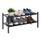 BMOSU 2Tier Bamboo Shoe Rack Premium Stackable Shoe Shelf Storage Organizer for Hallway Closet Living Room Entryway OrganizerBlack