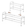 Gonfoam Shoe Rack for Closet Expandable Shoe Organizer Storage Shelf Adjustable Metal Free Standing Small Closet Shoe Rack for Entryway Doorway 2Tier White