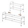 Gonfoam Shoe Rack for Closet Expandable Shoe Organizer Storage Shelf Adjustable Metal Free Standing Small Closet Shoe Rack for Entryway Doorway 2Tier White