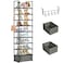OYREL Tall Shoe Rack Narrow 10 Tier Shoes Rack 20 25 Pairs Shoe Storage Organizer for Closet Sturdy Metal Shoe Shelf Shoe Stand with 2 Boxes 1 Hook