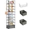 OYREL Tall Shoe Rack Narrow 10 Tier Shoes Rack 20 25 Pairs Shoe Storage Organizer for Closet Sturdy Metal Shoe Shelf Shoe Stand with 2 Boxes 1 Hook
