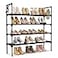 LANTEFUL 4 Tier Shoe Rack for Closet Shoe Organizer with 5 Hooks Long Shoe Shelf Storage for Shoe and Boot Stackable Free Standing Shoe Rack for Entryway Garage Small Spaces Dorm Black
