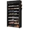 Laiensia 9Tier Vertical Shoe Rack Organizer Space Saving Shoe Storage Organizer NonWoven Cover Shoe Shelf Holds 3645 Pairs for Bedroom Hallway Closet Entryway Black