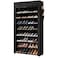 Laiensia 9Tier Vertical Shoe Rack Organizer Space Saving Shoe Storage Organizer NonWoven Cover Shoe Shelf Holds 3645 Pairs for Bedroom Hallway Closet Entryway Black