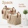 boldmonkey 2 Pack Blanket Basket 15x13x11 XXLarge Woven Felt Laundry Baskets with Handle Nursery Storage Living Room Rectangular for Toy Clothes Kids BedroomKhaki