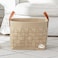 boldmonkey 2 Pack Blanket Basket 15x13x11 XXLarge Woven Felt Laundry Baskets with Handle Nursery Storage Living Room Rectangular for Toy Clothes Kids BedroomKhaki
