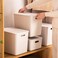 GUMEIGODA Plastic Storage Bins with lidsStorage BasketsContainer with handleStorage Organizer Bins for ShelvesOfficeBedroomsClosets CabinetsGrey4XL