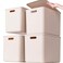 GUMEIGODA Plastic Storage Bins with lidsStorage BasketsContainer with handleStorage Organizer Bins for ShelvesOfficeBedroomsClosets CabinetsGrey4XL
