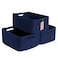 MiniArk Large Storage Baskets for Shelves Closet Organizers Bins for Clothes Blanket Towels Baby Nursery Toy Baskets Box Woven Rope Baskets 17 x 13 x 75 3 Packs Navy Blue