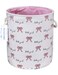 LANGYASHAN Laundry Basket Canvas Collapsible Organizer Storage Basket for Boys Girls Laundry Hamper Toy Bins Gift Baskets Bedroom Clothes Children Nursery Bowknot