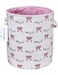LANGYASHAN Laundry Basket Canvas Collapsible Organizer Storage Basket for Boys Girls Laundry Hamper Toy Bins Gift Baskets Bedroom Clothes Children Nursery Bowknot