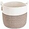 Goodpick Woven Laundry Basket 15 x 142 Inches Cotton Rope Basket for Blankets Soft Blanket Storage Baskets with Handles for Living Room Woven Toy Storage Organizer for Nursery Brown