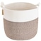 Goodpick Woven Laundry Basket 15 x 142 Inches Cotton Rope Basket for Blankets Soft Blanket Storage Baskets with Handles for Living Room Woven Toy Storage Organizer for Nursery Brown