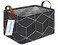 LANGYASHAN Rectangular Storage Bin Collapse Canvas Fabric Cartoon Storage Basket with Handles for Organizing Home Kitchen Boys and Girls Toys Office Closet Shelf Baskets Black Diamond