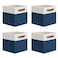 DULLEMELO Fabric Bins for Cube 11x11 Gift Baskets Empty for Boy Girl Mother Father Christmas FestivalFabric Storage Bins Cube Organizer Baskets With Leather HandlesWhiteBlue