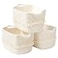 TeoKJ White Cotton Rope Baskets for Storage Set of 3 Woven Clothes Basket for Organizing and Storage Blanket Basket for Living Room Laundry Bathroom Shelves