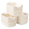 TeoKJ White Cotton Rope Baskets for Storage Set of 3 Woven Clothes Basket for Organizing and Storage Blanket Basket for Living Room Laundry Bathroom Shelves