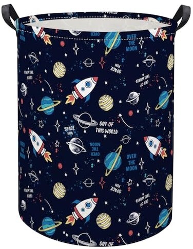HIYAGON Kids Laundry Basket Baby Hamper for Nursery Boys Kids Hamper Cute Kids Toys Storage Bin Organizer Butterfly Room Decor for HomeRocket Planet