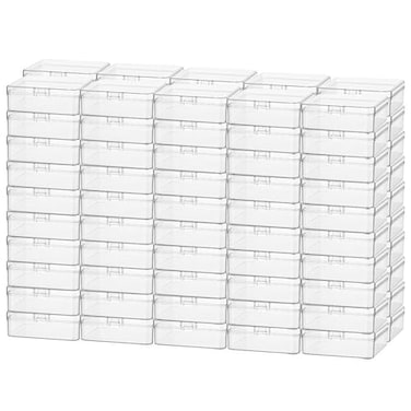 Goodma 100 Pieces Square Mini Clear Plastic Storage Box 216x216x079 in
